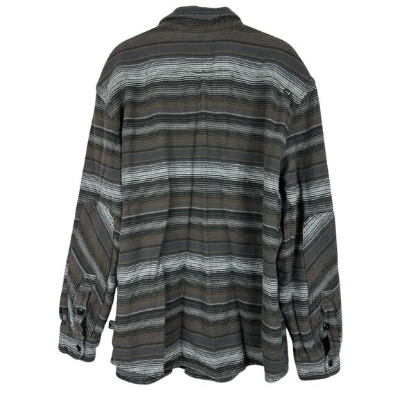 Howler Bros Shirt Mens XL Grey Stripes Rodanthe Blanket Flannel Grunge Outdoor - Picture 2 of 14